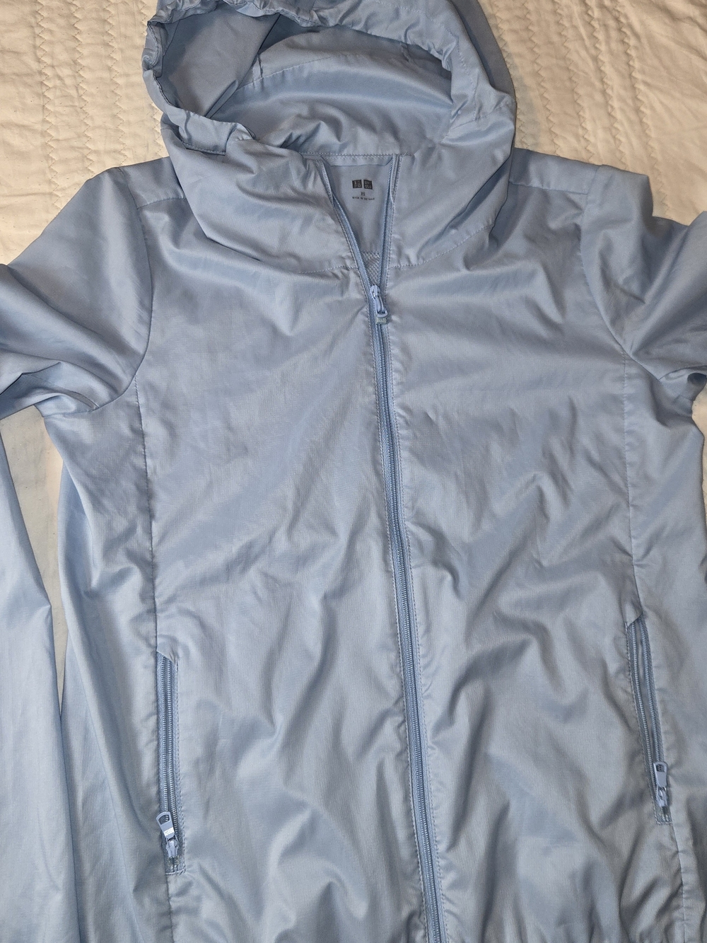 Uniqlo Light Blue Hooded Windbreaker Jacket